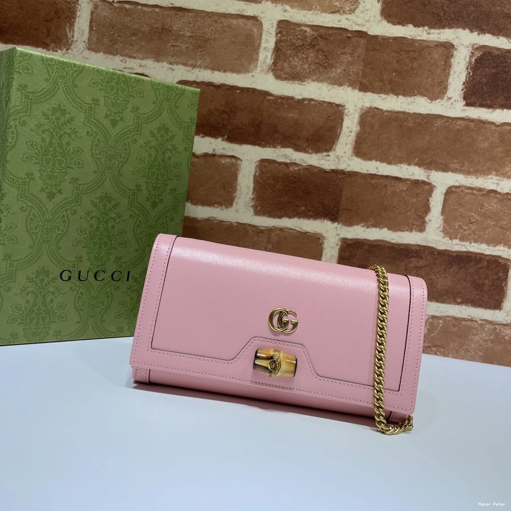 Hyper Peter chain wallet with Gucci Diana bamboo 0709